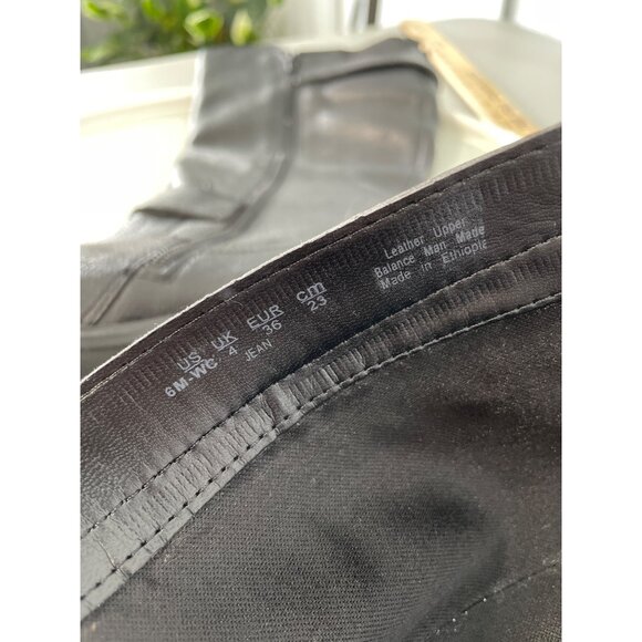 Naturalizer Jeana Riding Boots Size 6 Wide Calf Round Toe Black Leather Western - Picture 7 of 9